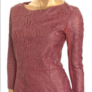 Haute hippie leather rose embroidered dress